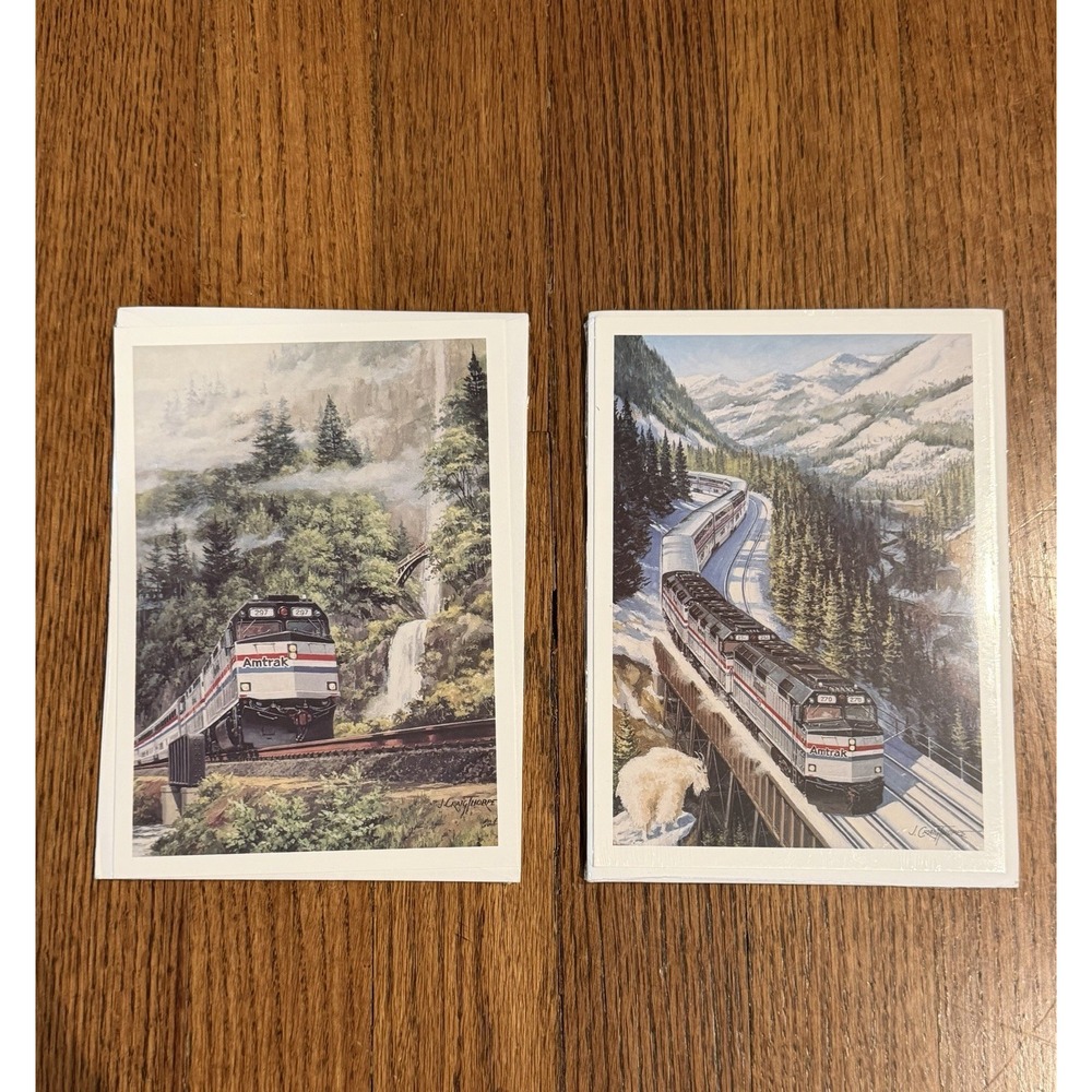 4 Sealed Amtrak Train Railroad Photograph Greeting Cards J Craig Thorpe NOS